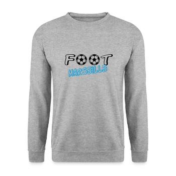 Foot marseille - Sweat-shirt Unisexe - gris chiné - Devant - Alina (178cm) & Michal (187cm)