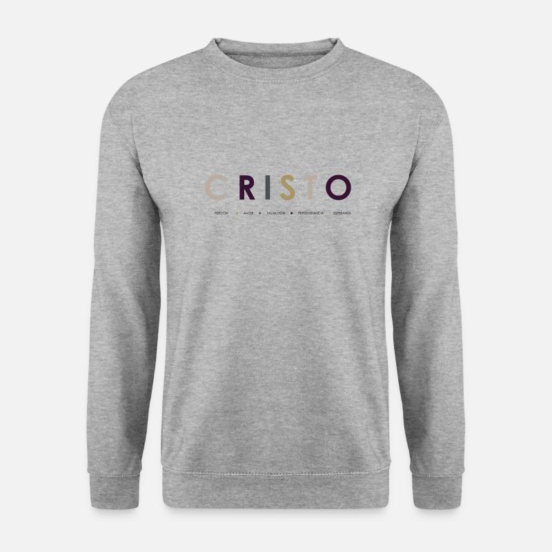 CHRISTUS WEISS - Unisex Pullover - Weißgrau meliert