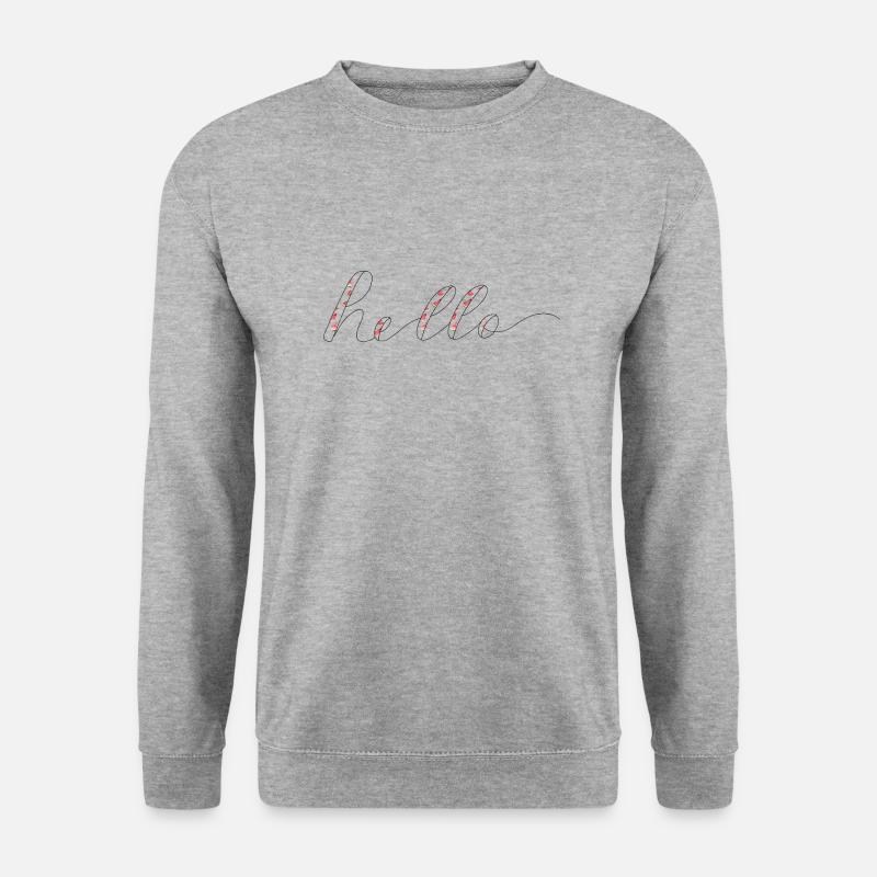 Hallo - Unisex Pullover - Weißgrau meliert
