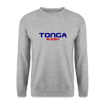 Tonga Rugby Logo - Pacific - Polynesia - South Seas - Unisex Sweatshirt - salt & pepper - Front - Alina (178cm) & Michal (187cm)