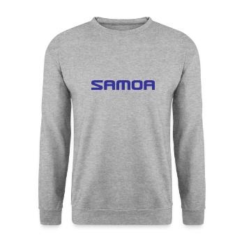 Samoa Logo - Polynesien - Südsee - Unisex Pullover - Weißgrau meliert - Vorne - Alina (178cm) & Michal (187cm)