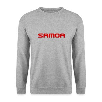 Samoa - Rugby - Südsee - Polynesien - Unisex Pullover - Weißgrau meliert - Vorne - Alina (178cm) & Michal (187cm)
