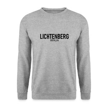Lichtenberg - Berlin - Deutschland - Unisex Pullover - Weißgrau meliert - Vorne - Alina (178cm) & Michal (187cm)