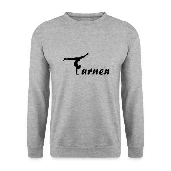 Turnen, gymnastik - Unisex Pullover - Weißgrau meliert - Vorne - Alina (178cm) & Michal (187cm)