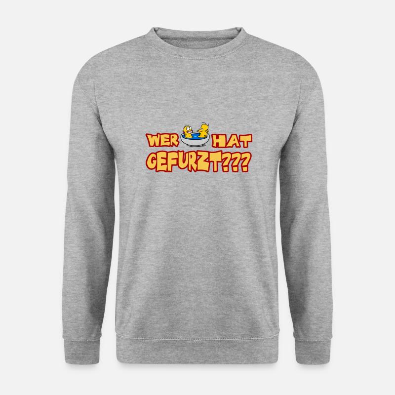 Wer hat gefurzt - Unisex Pullover - Weißgrau meliert