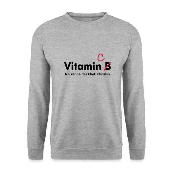 Vitamin C (JESUS shirts) - Unisex Pullover - Weißgrau meliert - Vorne - Alina (178cm) & Michal (187cm)