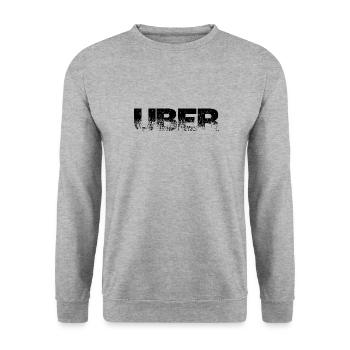About Uber Word Saying Words Words - Unisex Sweatshirt - salt & pepper - Front - Alina (178cm) & Michal (187cm)