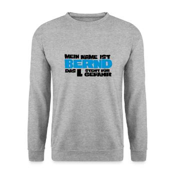 Bernd - Sweat-shirt Unisexe - gris chiné - Devant - Alina (178cm) & Michal (187cm)