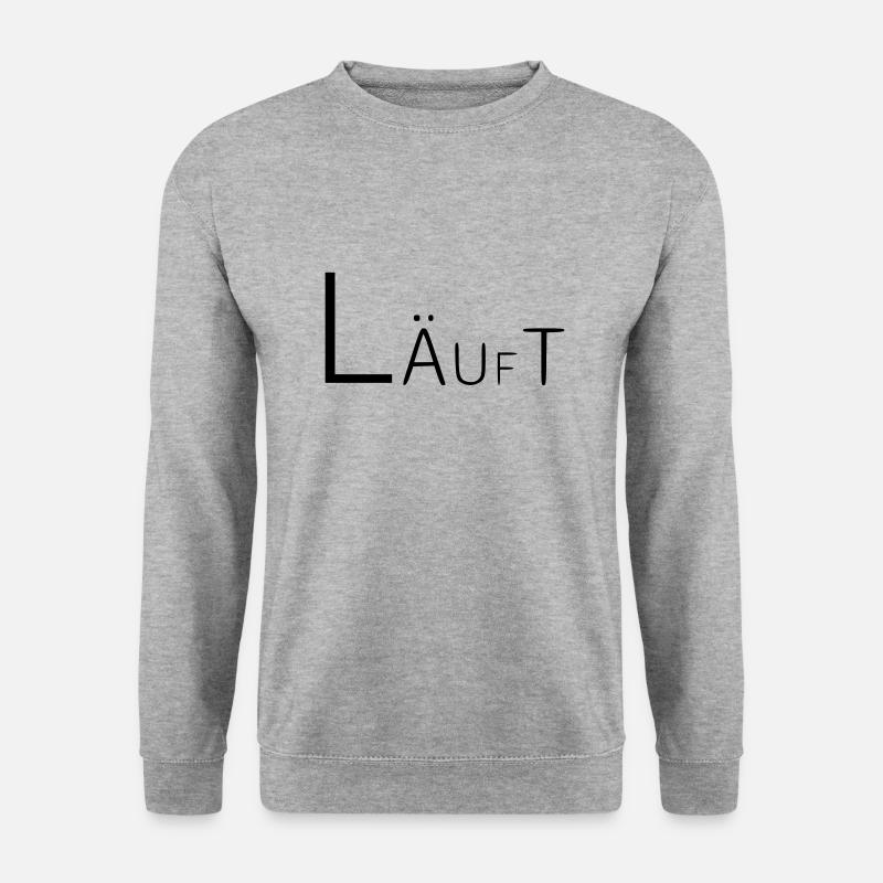 Läuft Coole Sprüche - Unisex Pullover - Weißgrau meliert
