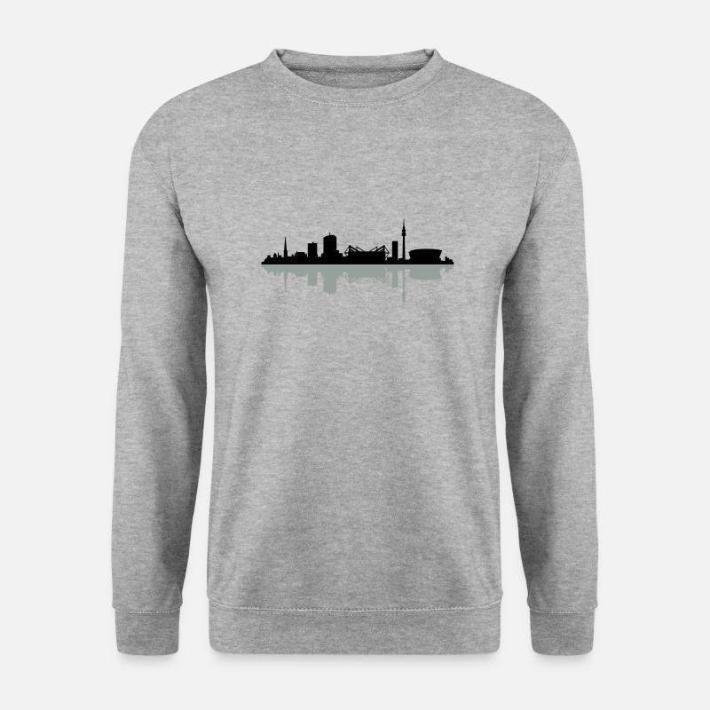 Skyline Dortmund Schatten - Unisex Pullover - Weißgrau meliert