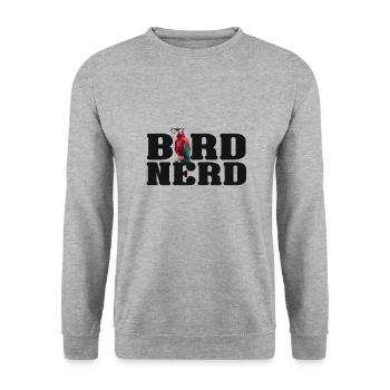 Oiseau Nerd - Sweat-shirt Unisexe - gris chiné - Devant - Alina (178cm) & Michal (187cm)