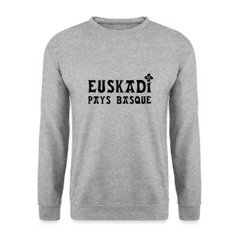 Pays Basque - Sweat-shirt Unisexe - gris chiné - Devant - Alina (178cm) & Michal (187cm)