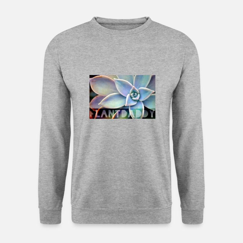 Plantdaddy - Sukkulente - Kaktus - Unisex Pullover - Weißgrau meliert