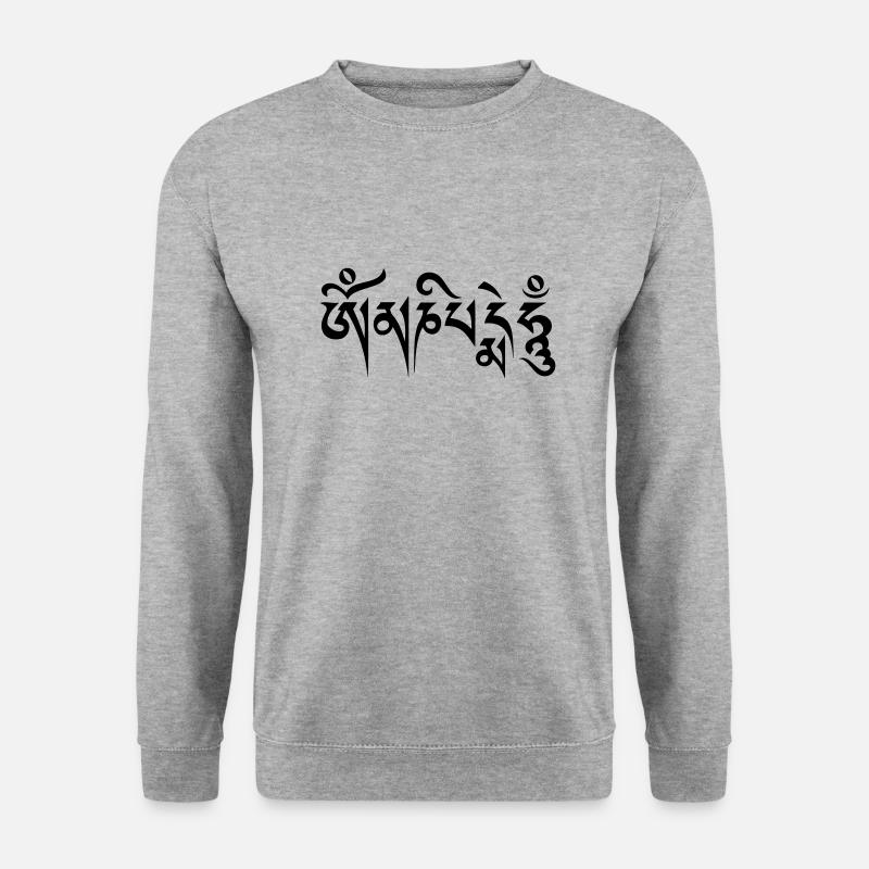 Om mani padme hum - Unisex Pullover - Weißgrau meliert
