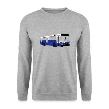 Helsinki Stadtbus - Unisex Pullover - Weißgrau meliert - Vorne - Alina (178cm) & Michal (187cm)
