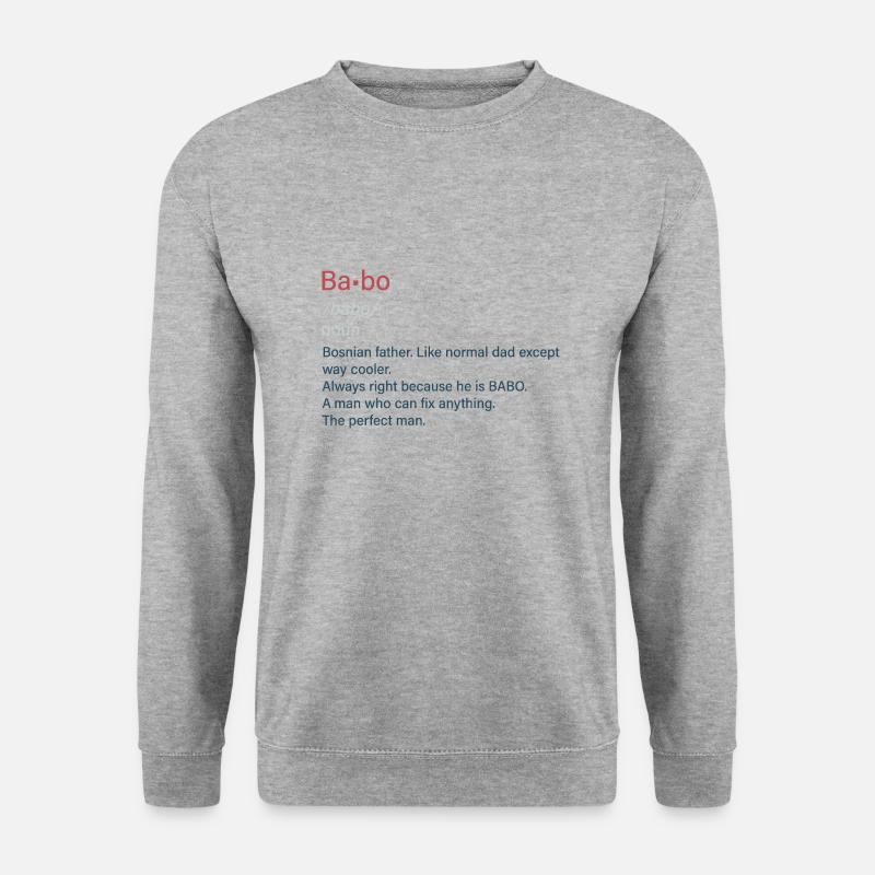Babo SFRJ Balkan Geschenk Jugoslawien Jugo - Unisex Pullover - Weißgrau meliert