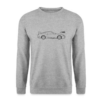 Supra JZA80 - Unisex Pullover - Weißgrau meliert - Vorne - Alina (178cm) & Michal (187cm)
