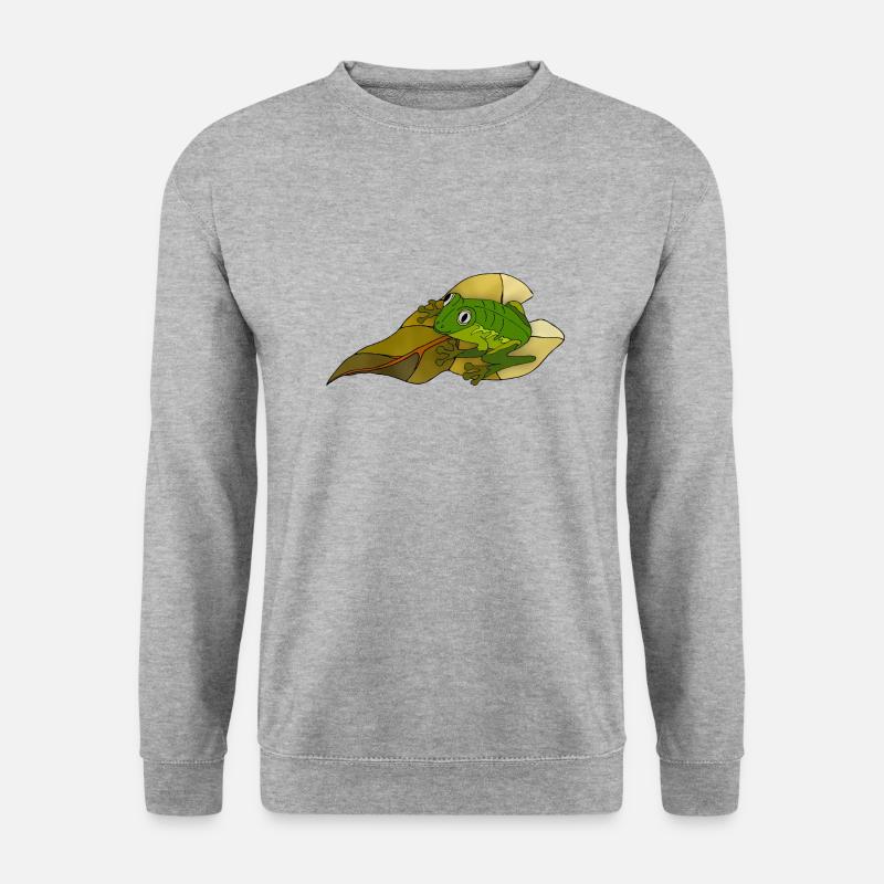 Frosch - Unisex Pullover - Weißgrau meliert