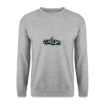 Amelia ,flowers,flower wreath,floral,graffiti - Unisex Sweatshirt - salt & pepper - Front - Alina (178cm) & Michal (187cm)