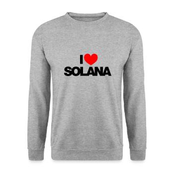 I love SOLANA (black) - Unisex Sweatshirt - salt & pepper - Front - Alina (178cm) & Michal (187cm)