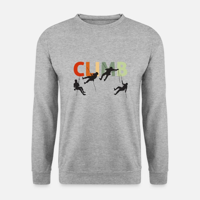 Rock Climbing Climber Climb Retro - Unisex Sweatshirt - salt & pepper