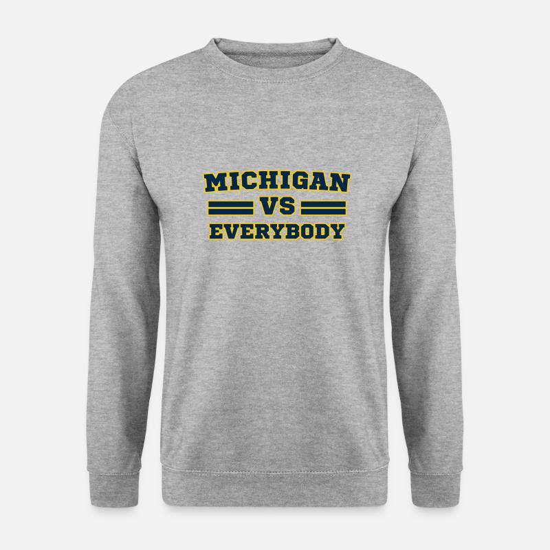 Michigan vs. Michigan Jeder - Unisex Pullover - Weißgrau meliert