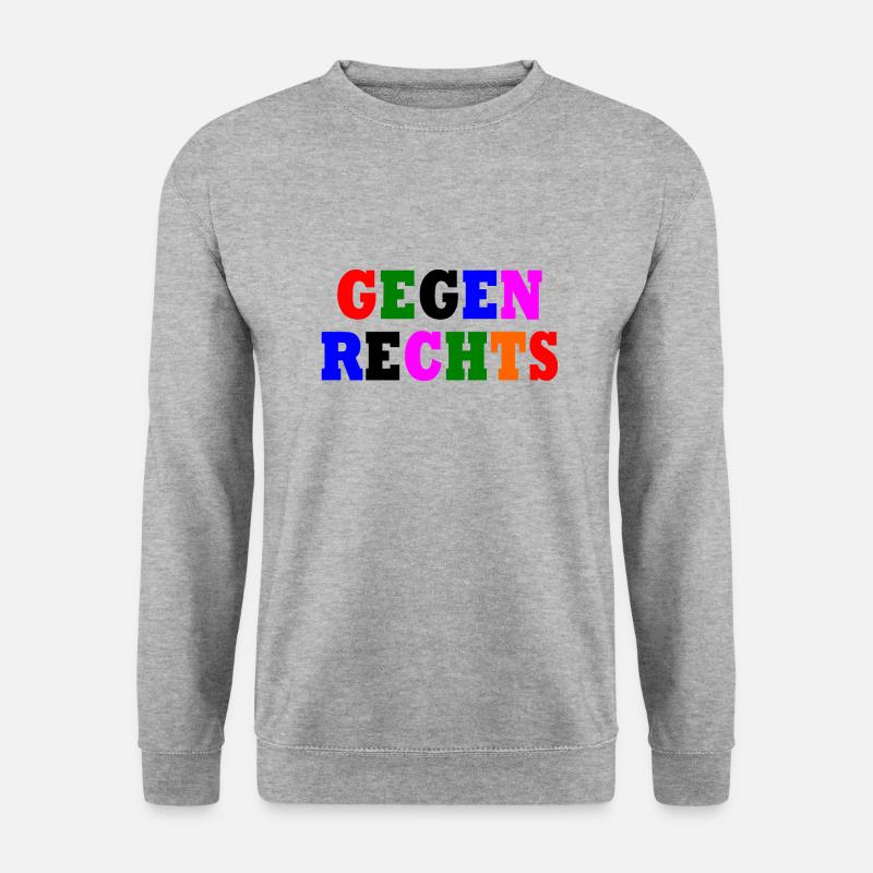 Gegen rechts - Unisex Pullover - Weißgrau meliert