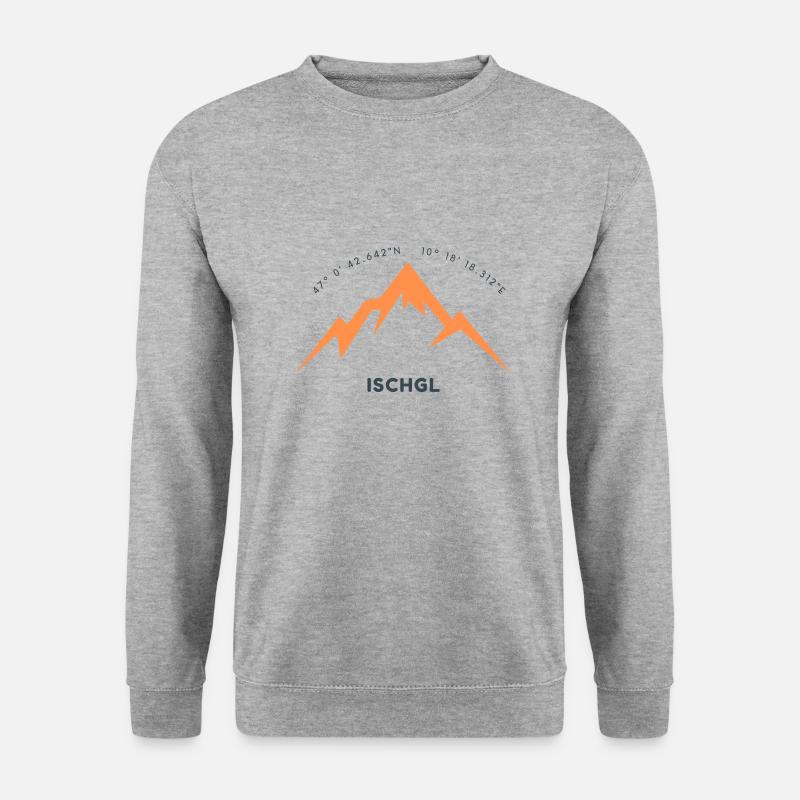 Minimalistisches Ischgl-Logo - Unisex Pullover - Weißgrau meliert