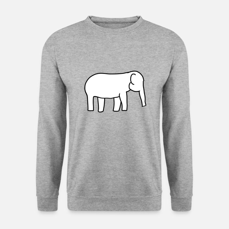 elefant tier symbol - Unisex Pullover - Weißgrau meliert