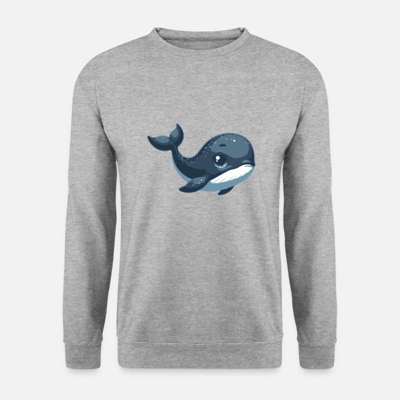 Wal - Unisex Pullover - Weißgrau meliert