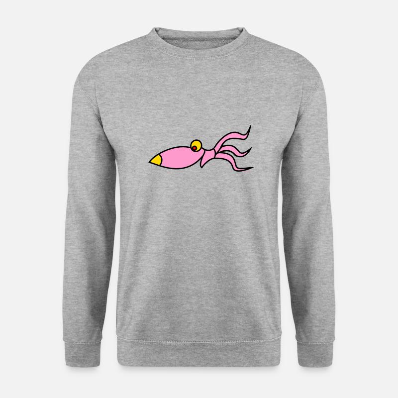 funny squid - Unisex Pullover - Weißgrau meliert