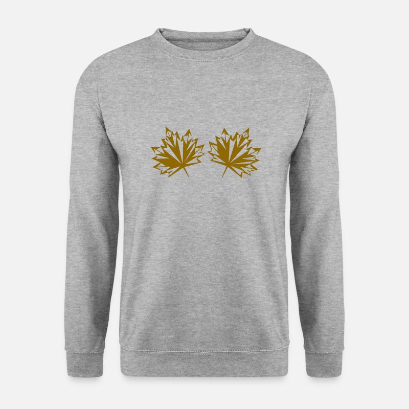 herbst blatt 2 - Unisex Pullover - Weißgrau meliert