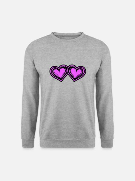 Hjerter Symbol Ægteskab Kærlighed - Unisex sweater - hvidgrå meleret