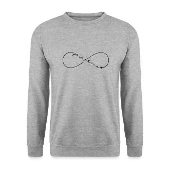 Josephine Name Infinity Symbol - Unisex Sweatshirt - salt & pepper - Front - Alina (178cm) & Michal (187cm)