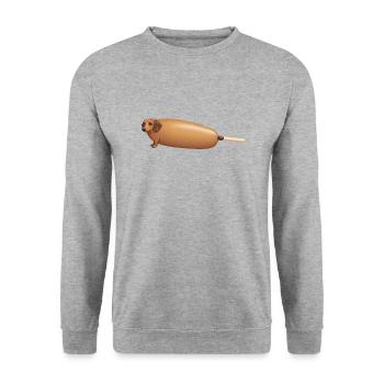 Hot Dog Dachshund - Funny Dog Design - Unisex Sweatshirt - salt & pepper - Front - Alina (178cm) & Michal (187cm)