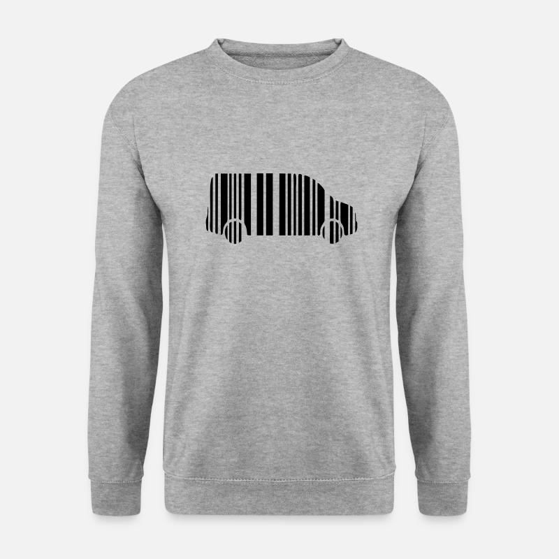 camper van strichcode - Unisex Pullover - Weißgrau meliert