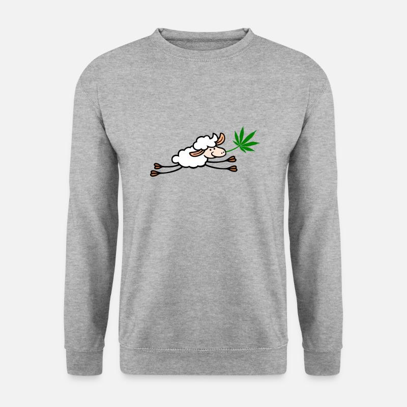Schaf Hanf springend png - Unisex Pullover - Weißgrau meliert