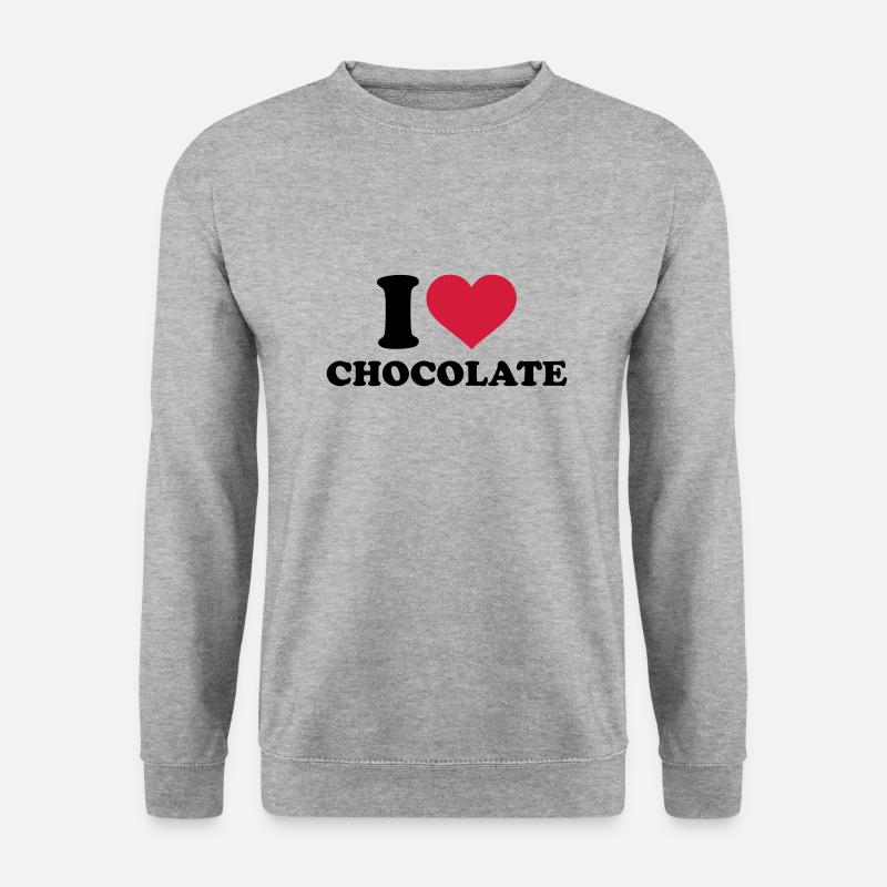 Schokolade - Unisex Pullover - Weißgrau meliert
