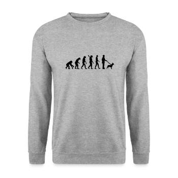Bulldogge - Unisex Pullover - Weißgrau meliert - Vorne - Alina (178cm) & Michal (187cm)