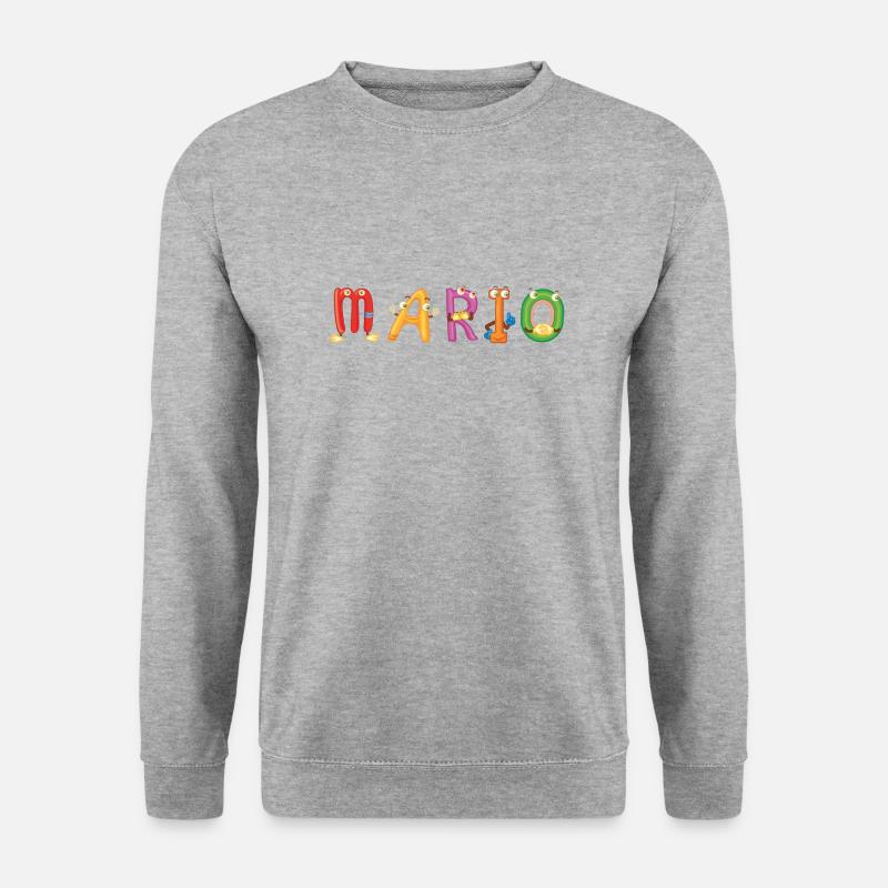 Mario - Unisex Pullover - Weißgrau meliert