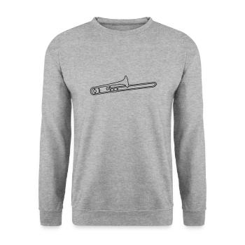 posaune - Unisex Pullover - Weißgrau meliert - Vorne - Alina (178cm) & Michal (187cm)