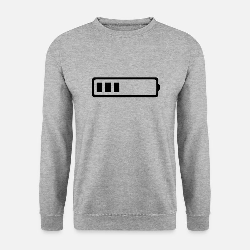 3-BATTERIE - Unisex Pullover - Weißgrau meliert