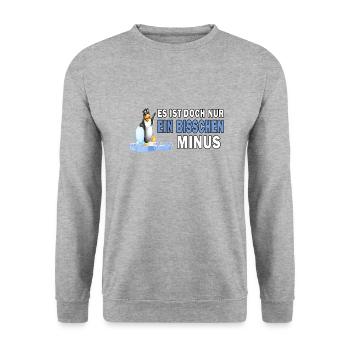eisbaden pinguin motivation winterbader minus kalt - Unisex Pullover - Weißgrau meliert - Vorne - Alina (178cm) & Michal (187cm)