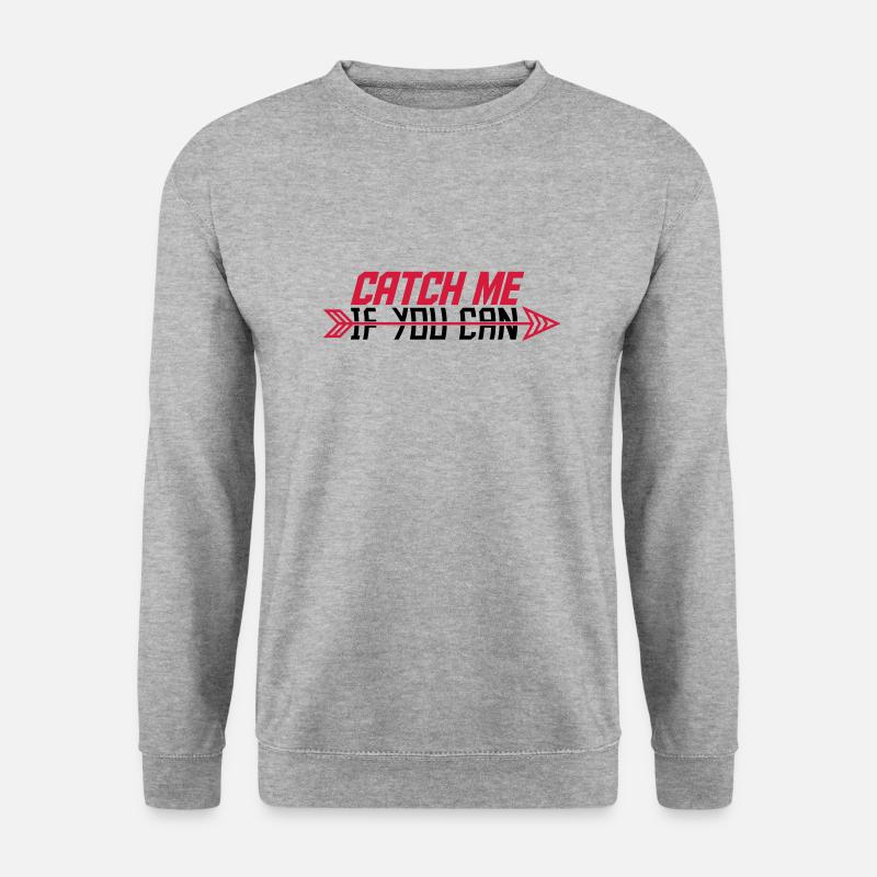 Catch Me If - Unisex Pullover - Weißgrau meliert