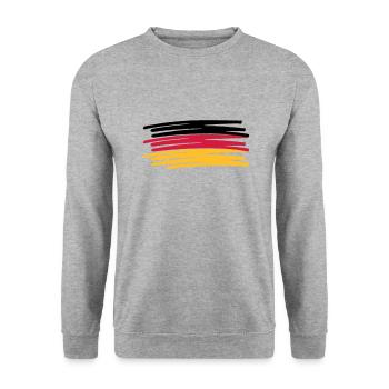 Germany Colors Pen Painted Flag - Unisex Sweatshirt - salt & pepper - Front - Alina (178cm) & Michal (187cm)