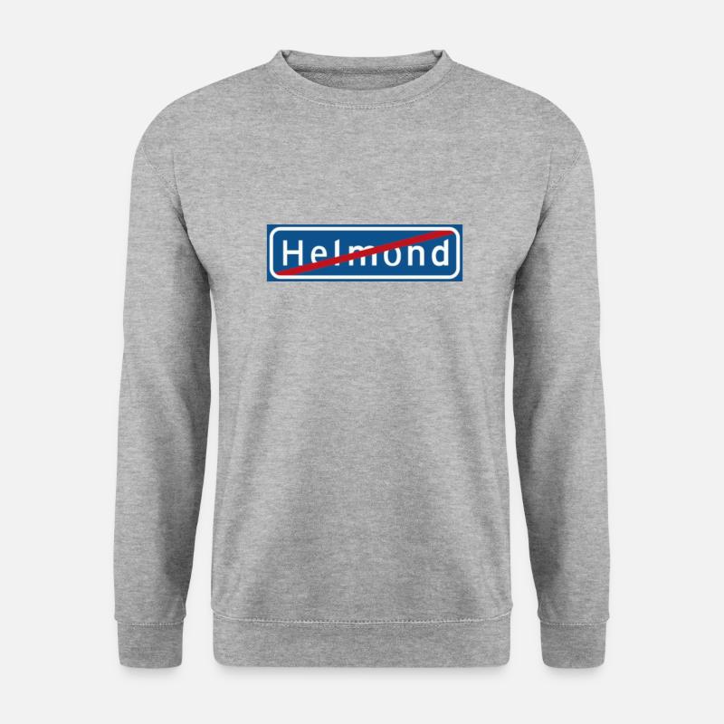 helmond Zeichen Ende der bebauten Fläche - Unisex Pullover - Weißgrau meliert