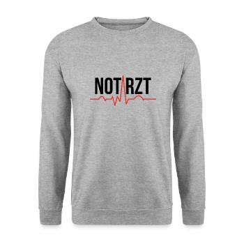 Notarzt puls Geschenk Krankenwagen Medizin - Unisex Pullover - Weißgrau meliert - Vorne - Alina (178cm) & Michal (187cm)