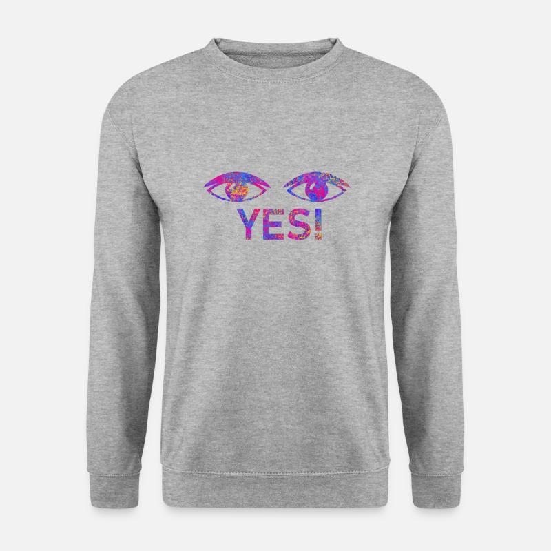 SAY YES - Unisex Pullover - Weißgrau meliert