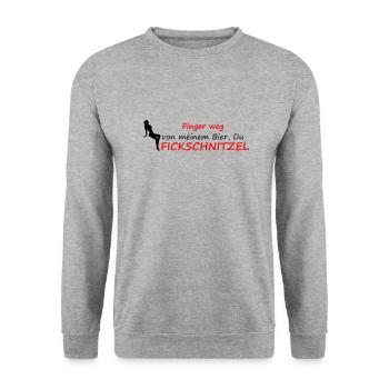 Finger weg - Unisex Pullover - Weißgrau meliert - Vorne - Alina (178cm) & Michal (187cm)