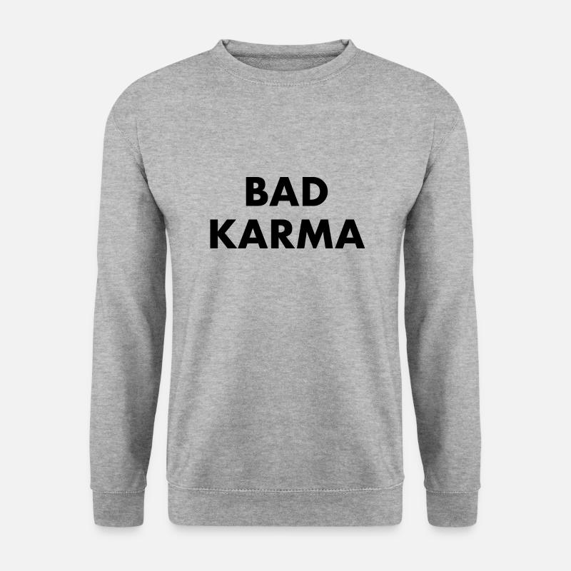 BAD KARMA schlechtes Karma böses Karma negatives - Unisex Pullover - Weißgrau meliert